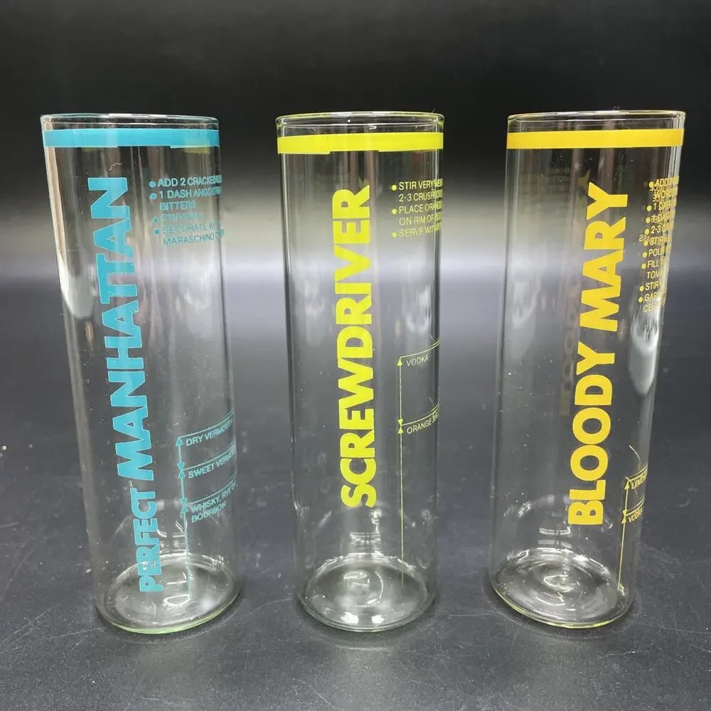 1970s Le Mixes Test Tube Shooter Station 6 Mixers w/Metal Base Holder Barware FR